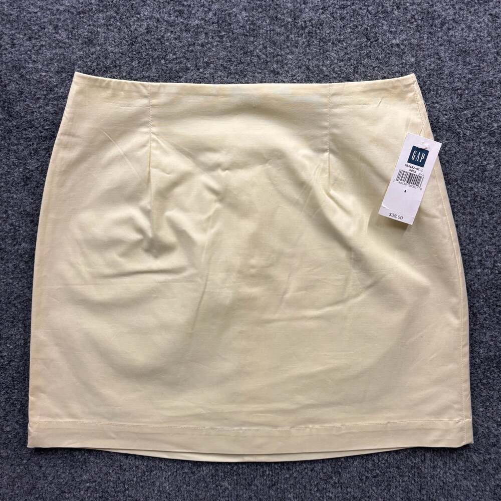Gap Vintage Y2K Stretch Cotton Mini Skirt Yellow Size 1 NWT